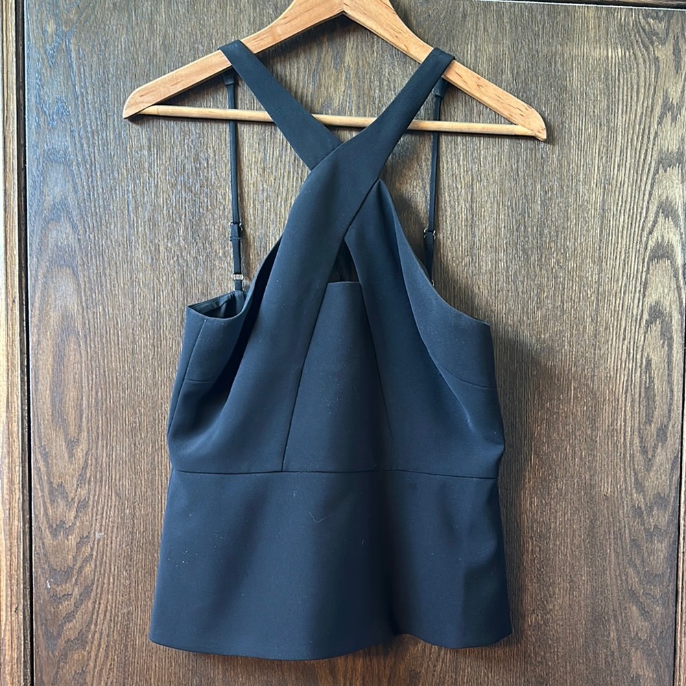 Key hole, peplum Black Women's Top